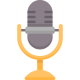 alt="Ikona mikrofonu symbolizująca komunikację i opinię klientów o usługach sprzątania CleanCat we Wrocławiu"